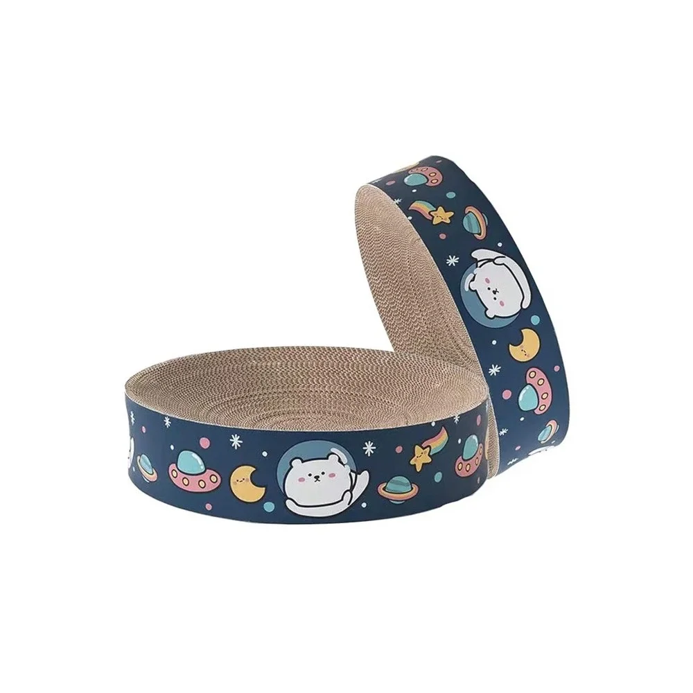 Potato Brothers Astro Bear Cat Scratcher Bowl Round Cardboard Lounge Toy  NEW